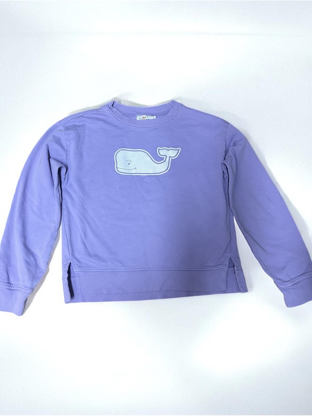 Vineyard Vines Girls Kids Lilac Whale Crewneck Sweatshirt size 14